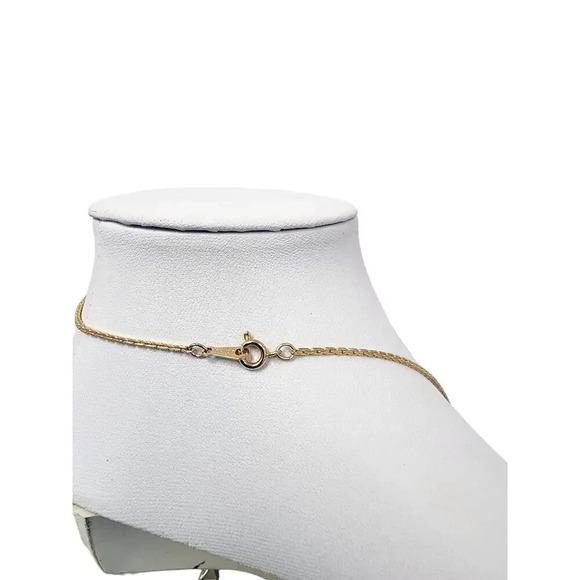 Vintage Gold Tone Chain Necklace with Gold Tone Flower Pendant – 26 inches - Picture 4 of 4